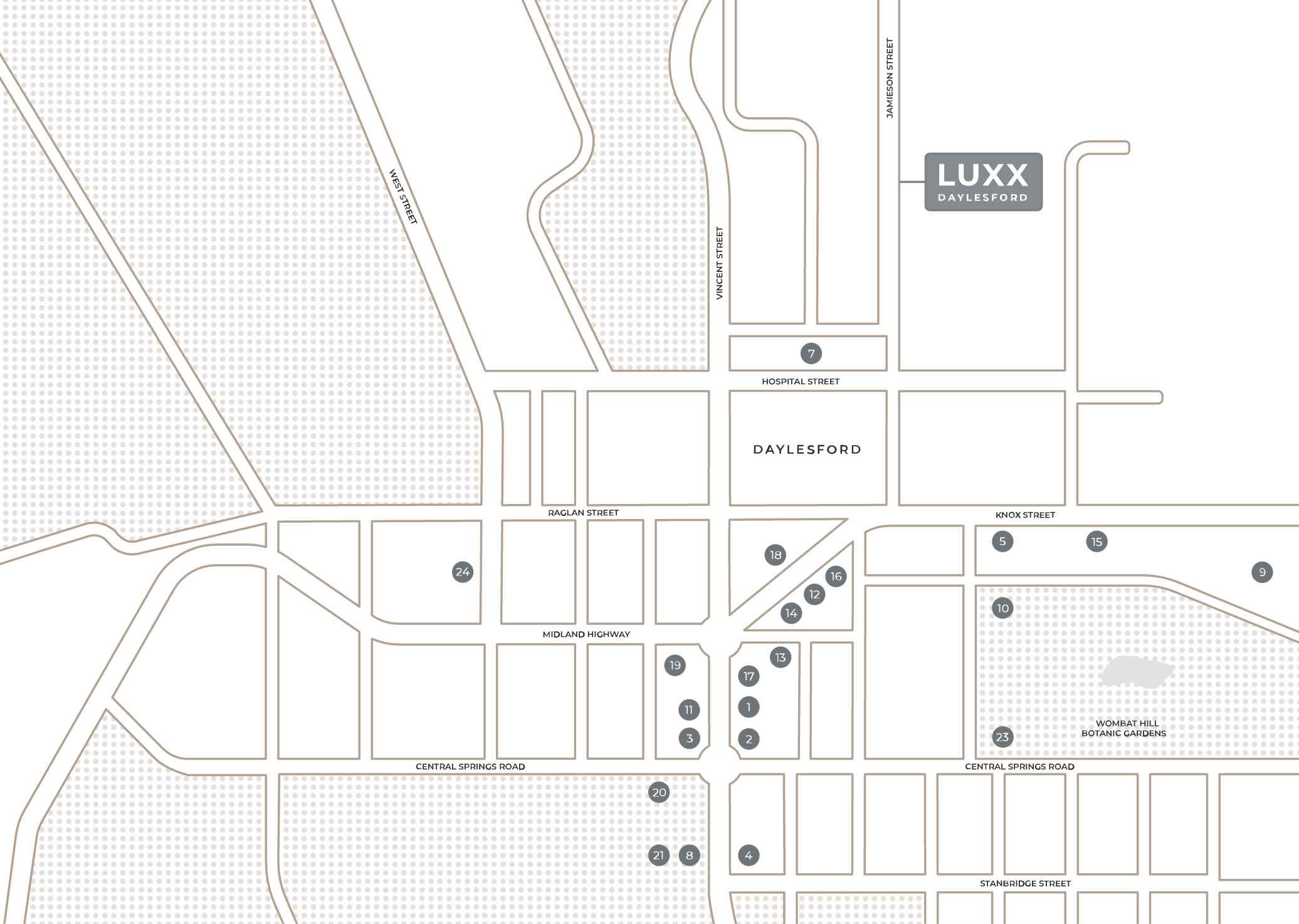 Luxx Estate - Daylesford Location map